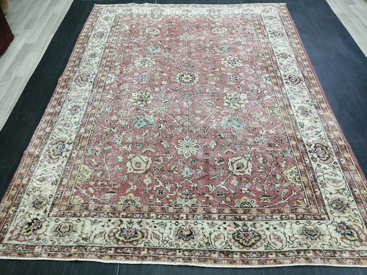 Hand Made Rug, 6.8 x 9 Oushak Rug, Rustic Rug, Bohemian Rug, Rug Runner, Turkish Rug, Farmhouse Rug, Vintage Rug, Wool rug