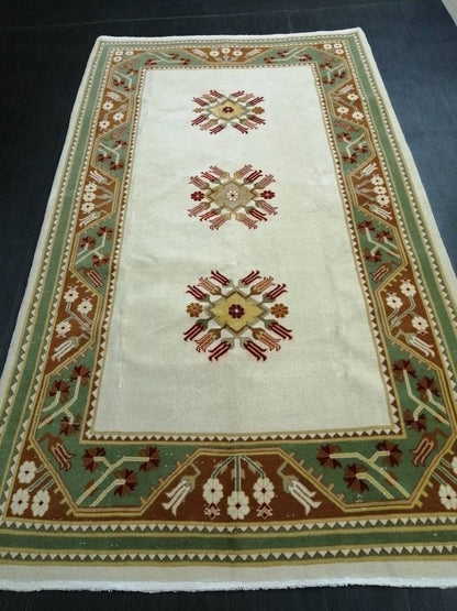 Oriental Rugs, Hand Made Rug, Muted Oushak Rug, Rustic Rug, 5.2 x 9.3  Rug,Turkish Rug, Farmhouse Rug, Vintage Rug, Wool rug