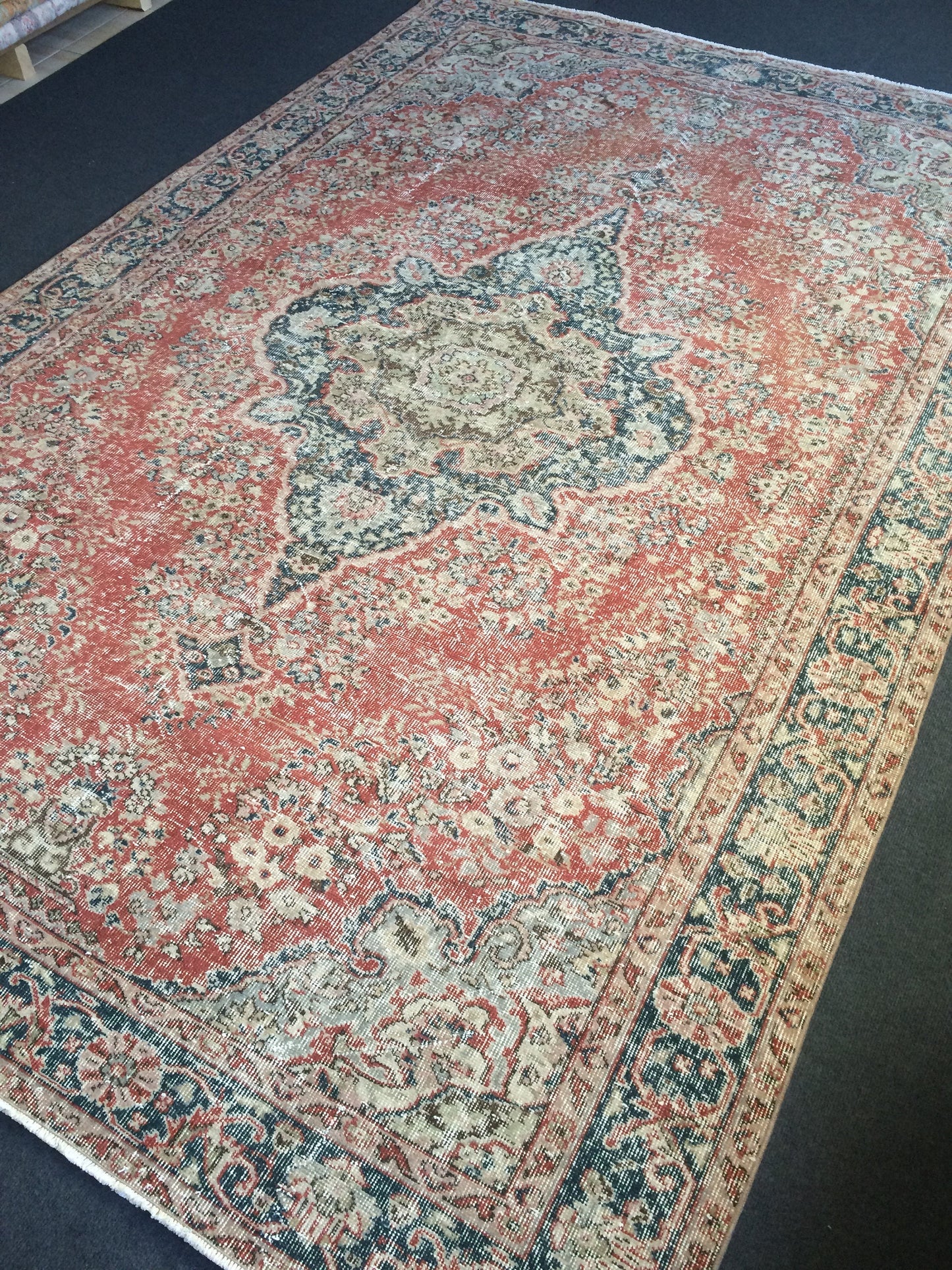 10 x 6.7 Large Area Oushak Rug Vintage Rug Turkish Rug