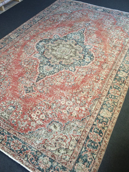 10 x 6.7 Large Area Oushak Rug Vintage Rug Turkish Rug