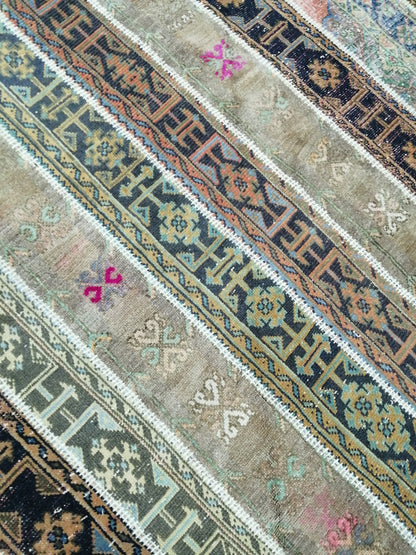 Hand Made Patchwork Rug, Oushak Rug, Rustic Rug, Bohemian Rug, Rug Runner, Turkish Rug, Farmhouse Rug, Vintage Rug, Wool rug