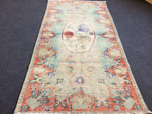 2.4 x 4.9 VINTAGE RUG TURKISH Rug Distressed Rug Oushak Rug Handmade Rug Hand Knotted Rug