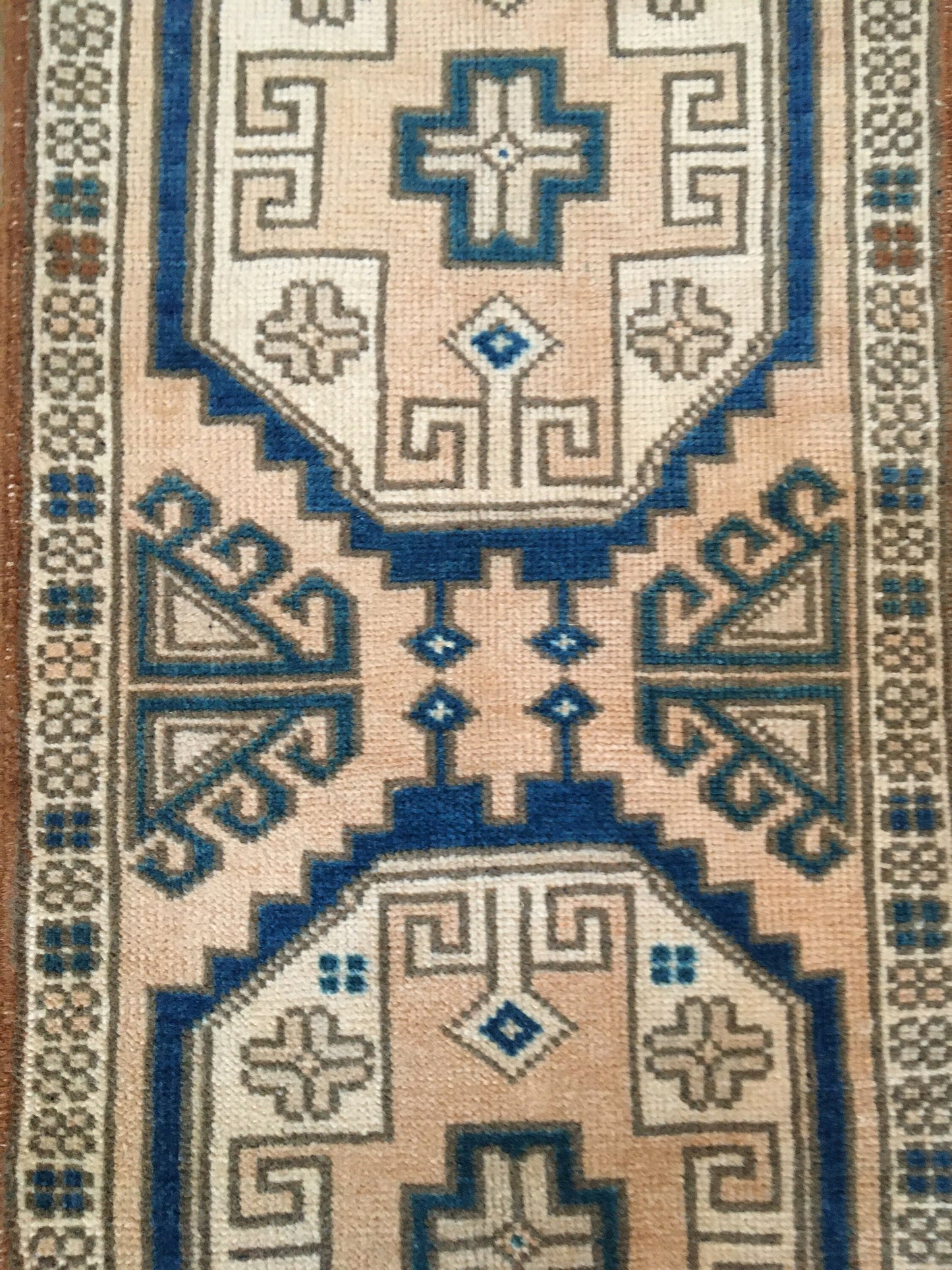 2x3 feet vintage small rug, oushak bedroom small rug, entryway blue small rug, turkish kitchen mini rug,, muted persian design bathroom rug