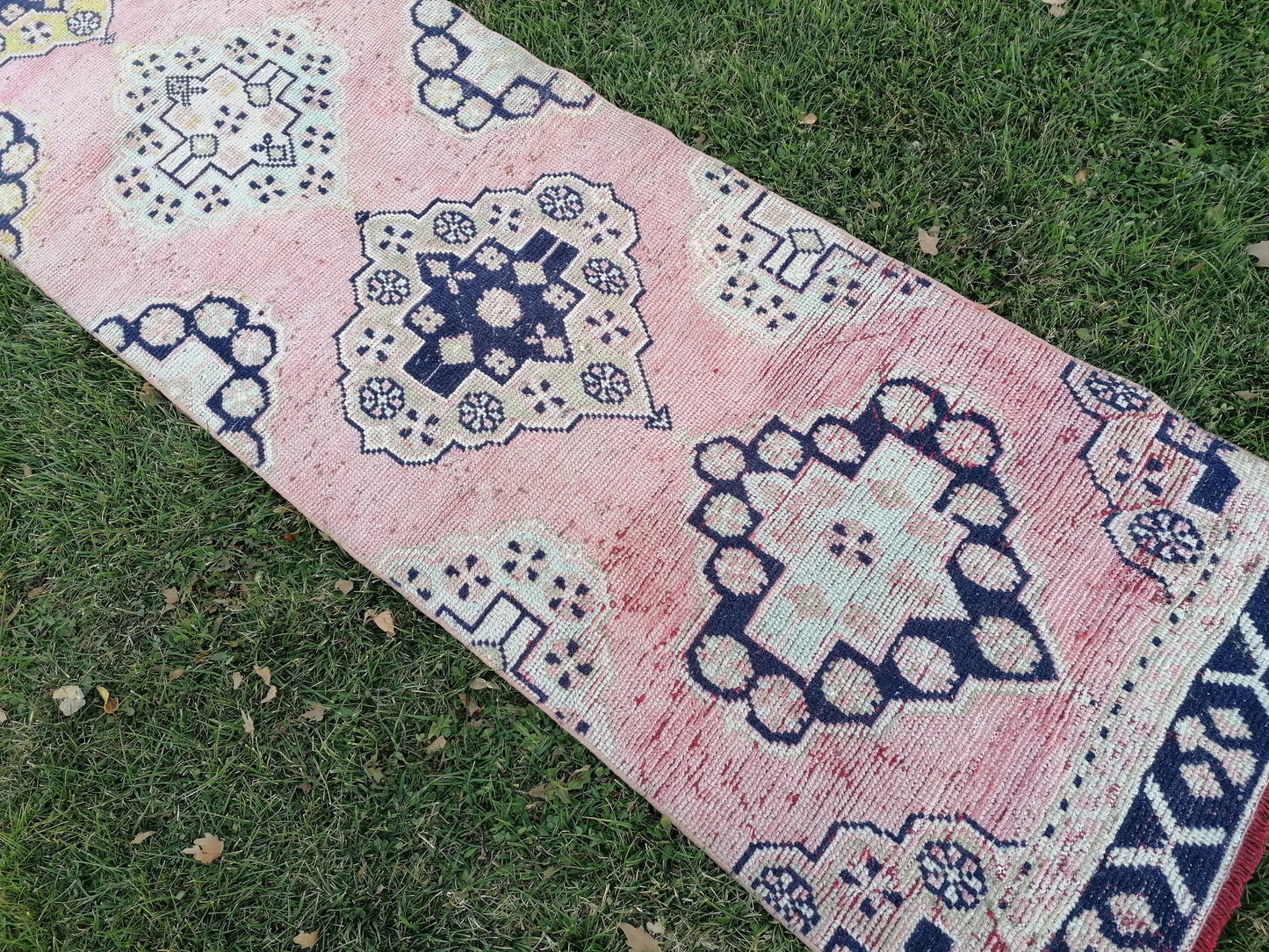 11x2'7 oushak turkish runner rug, vintage turkish runner rug, oushak vintage runner ,vintage rug,kitchen runner rug, vintage anatolian rug