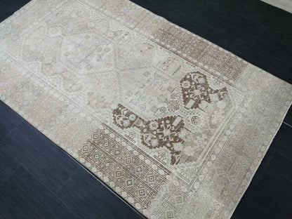 4x7 Muted Rugs, Hand Made Rug, Neutral Oushak Rug, Rustic Rug, Neutral Rug, Turkish Rug, Farmhouse Rug, Vintage Rug