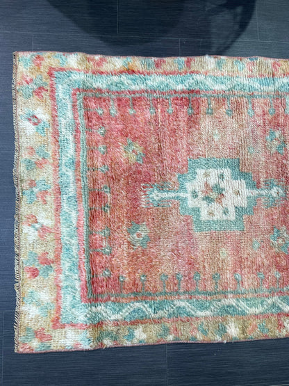 Antique Wool Rug, Vintage Shaggy 3x5 Rug, High Wool Pile Rug,  Plush Rug, Handmade Rug, Hand Knotted Rug, Turkish Rug, Nomad Rug, Rear Rug,