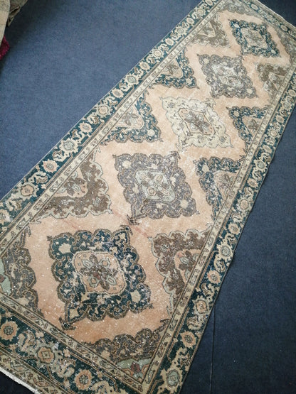 Hand Knotted Runner Rug Turkish Runner 4.2 x 13 Rug Vintage Runner Rug Hallway Runner Rug Kitchen Runner Rug Wool Runner Rug Wool Oushak Rug