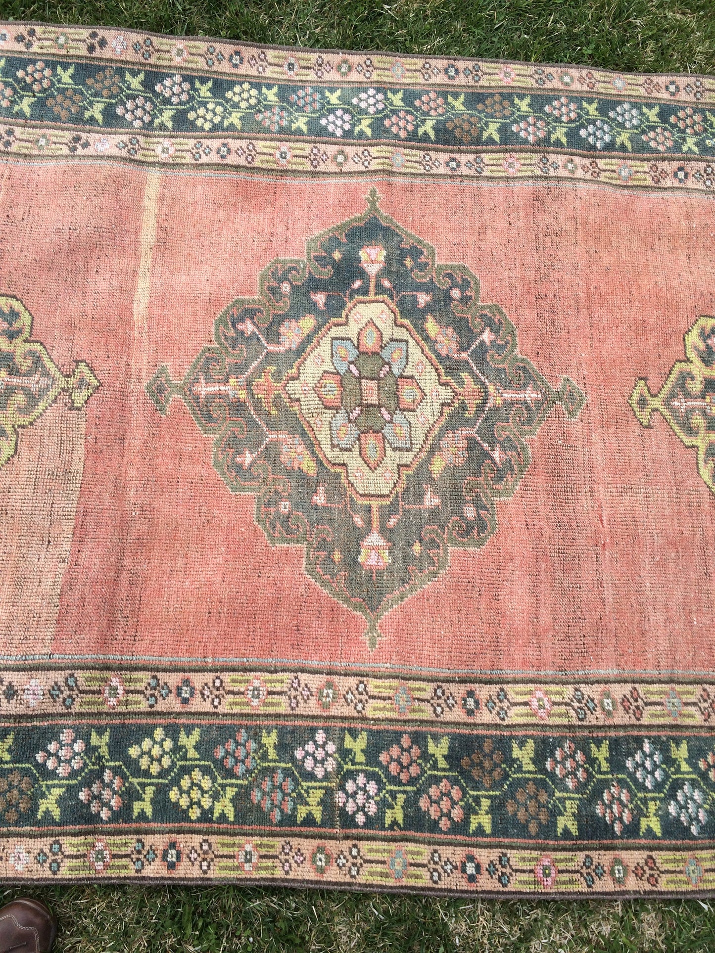 10.3 x 5 Oushak Wool Rug, Vintage Oushak Rug, Oushak Rug, Wool Rug, Vintage Turkish Rugs, Vintage Rugs