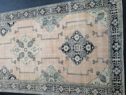 4.7 x 13 Oriental Runner Navy Oushak Runner Rug Turkish Runner Rug Vintage Runner Rug Hallway Runner Rug Kitchen Runner Rug Wool Runner