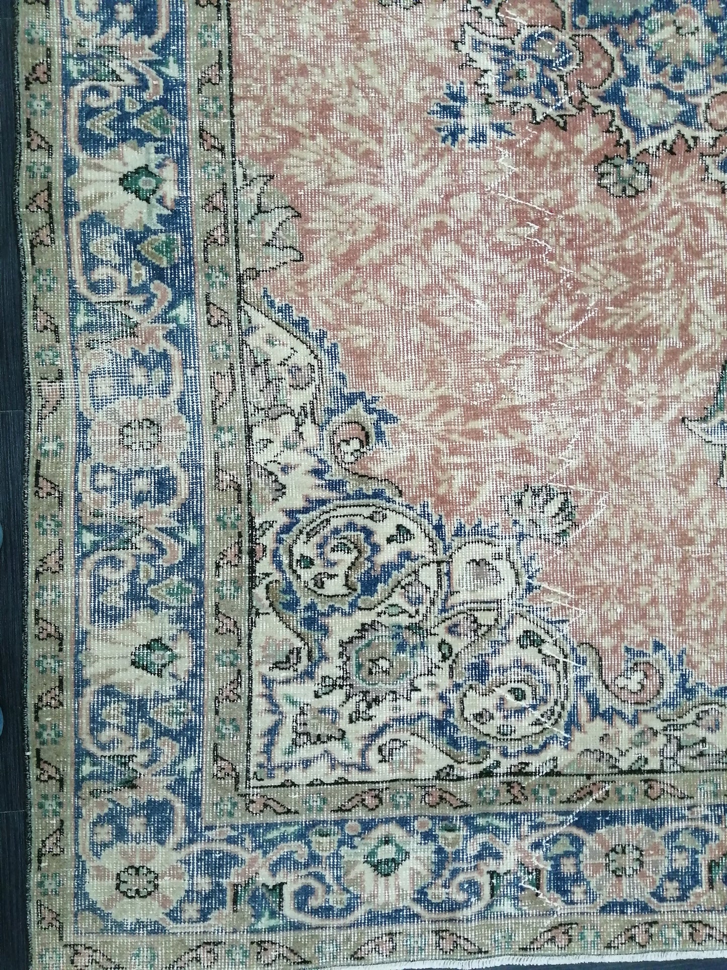 Vintage Rugs  6.3 x 9.5 TURKISH HAND MADE Rugs  Vintage Turkish Rug Oriental Rug, Turkish Oushak Rug, Vintage Oushak Rug, Wool Rug