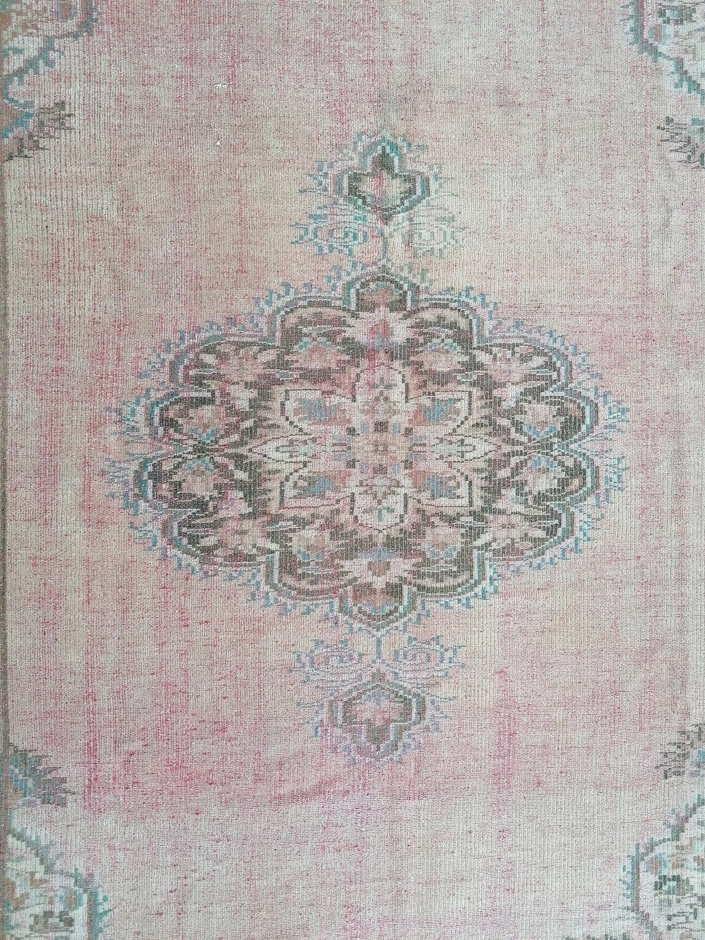 6x8'6 large oushak rug, distressed wool rug, rustic turkish handmade rug, living room rug, hand knotted rug.