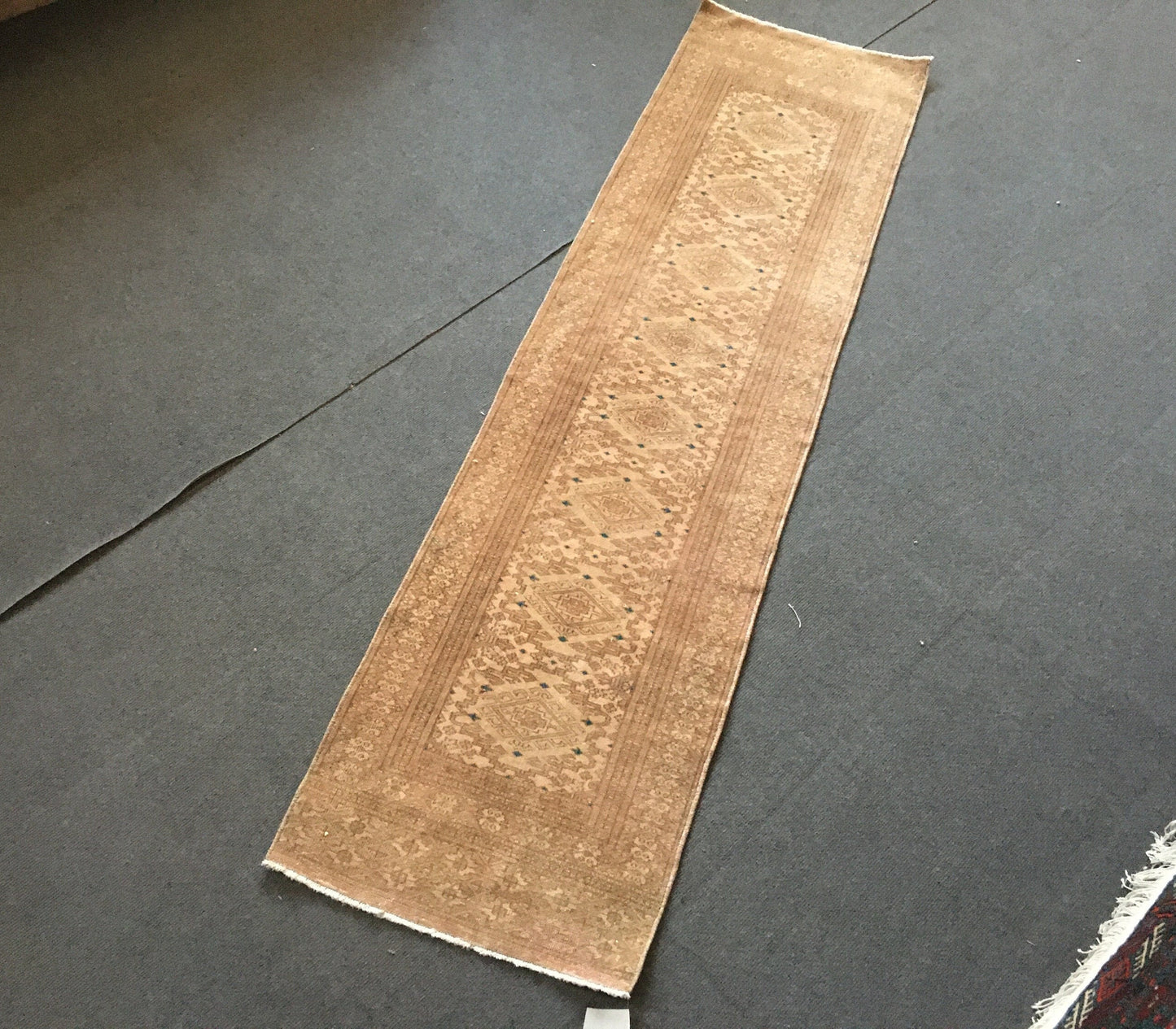 2x6 feet long runner rug, persian handmade mini floor runner, morracon wool rug, vintage turkish runner, nautral brown kitchen muted runner,