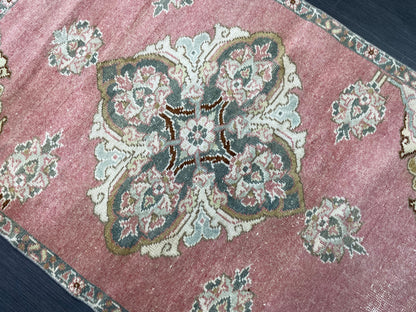 Vintage Turkish RUG, Oushak Rug, 3 x 4.9 Vintage Rug, Antique Rug, Handmade Rug, Hand Knotted Rug Bohemian Rug Wool Rug