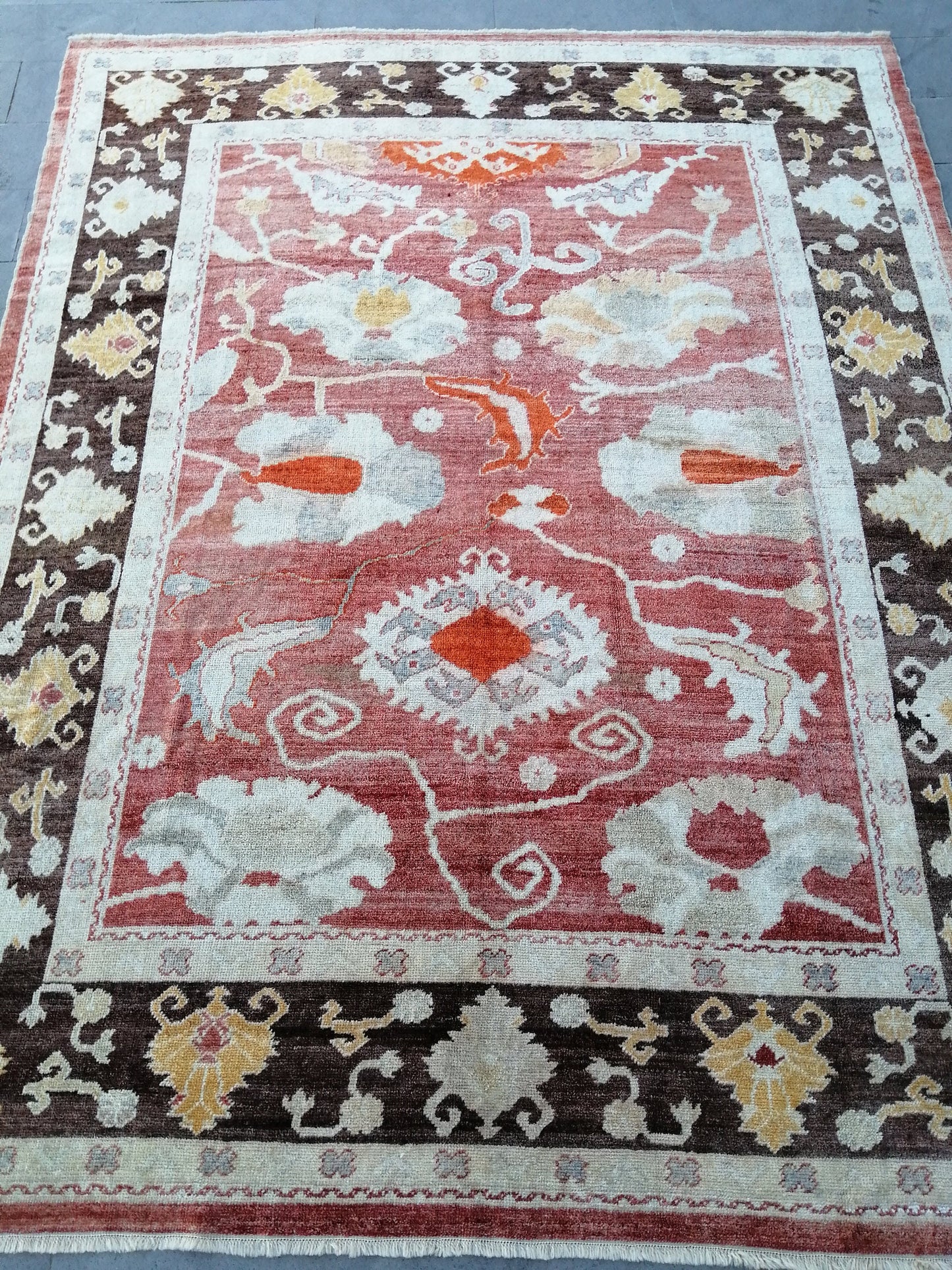 OUSHAK RUG, 8.9 x 11.6 Large Area Oushak rugs, Vintage Oushak Rug Wool Oushak Rug Hand Made Rugs, Authentic Oushak Rug 9x12 vintage Rug