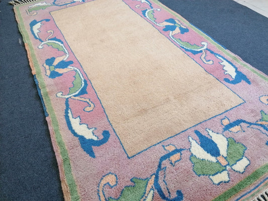 3.11 x 7 vintage turkish rug, are wool rug,