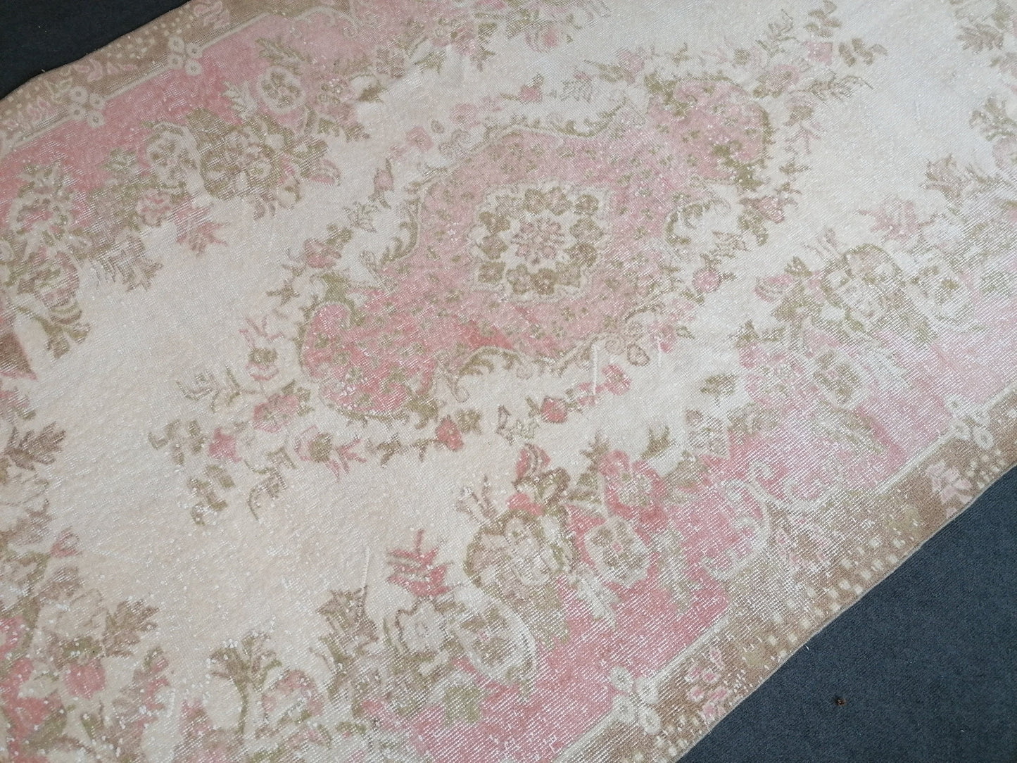 Large turkısh vıntage rug 9'4x5'6 vıntage oushak rug, anatolıa wool rug, kıtchen hand mede rug