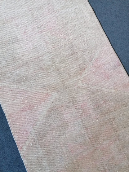 3x12 runner rug,vintage rug,knotted oushak rug,hallway handmade runner