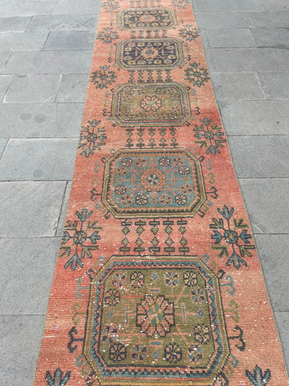 Vintage Hand Knotted 2.5 x 21.6 Extra Long Turkish Runner Very Long Stairs Runner Rug Vintage Runner Rug XL Oriental Runner Staircase Runner