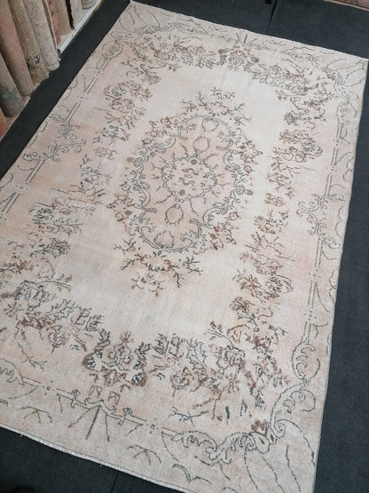 10.2 x 6.5 Oushak rug - large turkish oushak rug, vintage rug - vintage hand made rug, kitchen rug