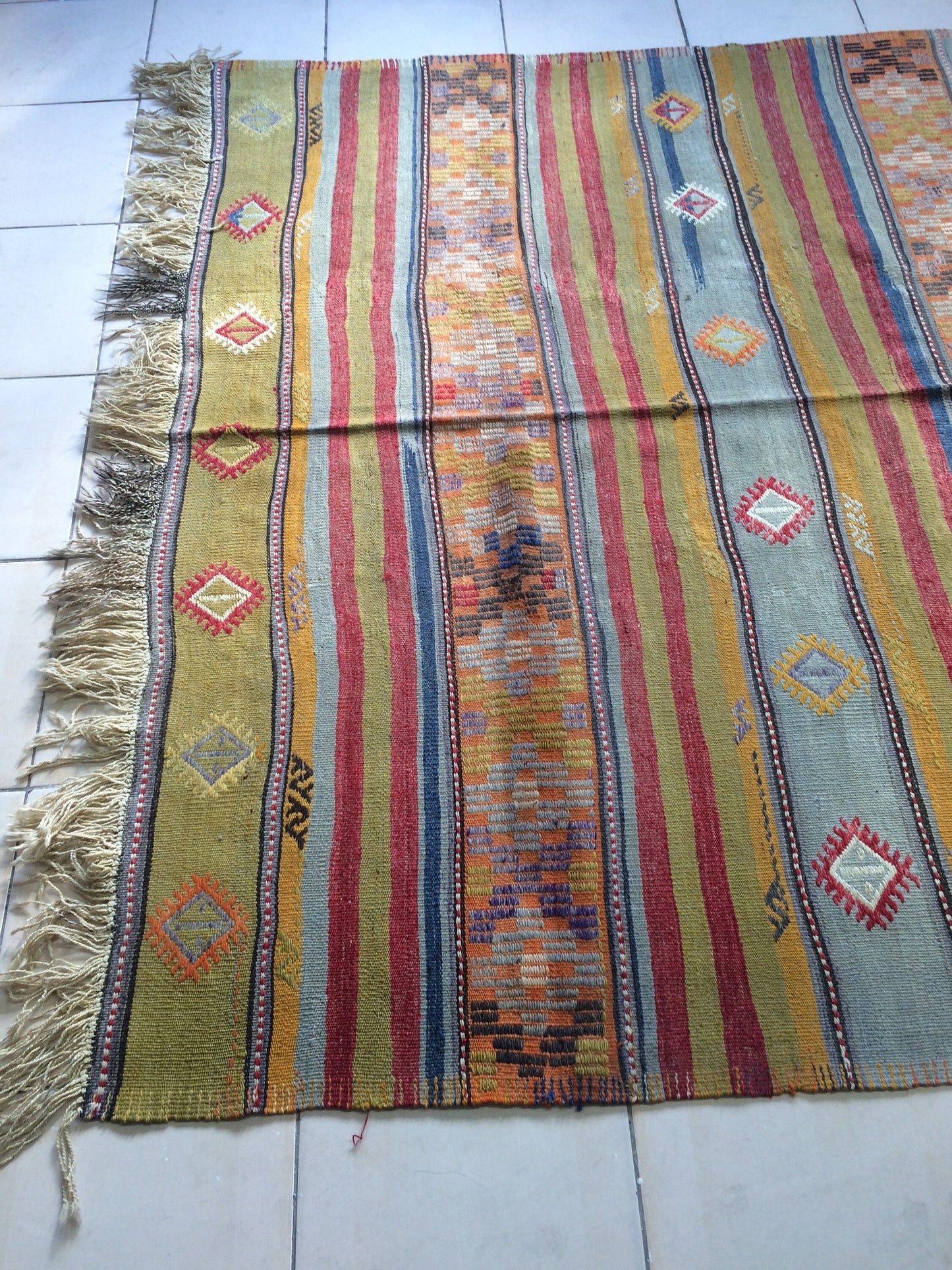 5.9 x 9.8 OUSHAK Flat weave RUG TURKISH Flatweave Oushak Rug Vintage Oushak Runner Rug Vintage Runner Rug Wool Oushak Rug Hand Made Rugs