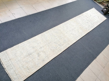 12''2x2'4 distressed runner rug turkish runner rug muted vintage runner rug faded hallway runner rug kitchen runner rug wool runner rug
