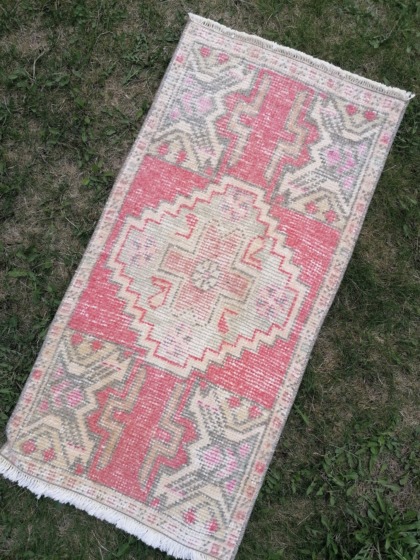 Turkısh rug vıntage rug,  small vıntage turkısh rug, hand made rug,wool rug3x1'7 feet