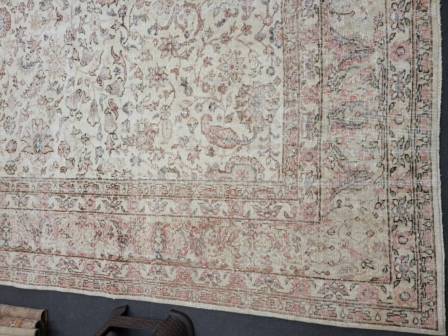 Large OUSHAK RUG, TURKISH Oushak 8.2 x 11.9 Rug, Distressed Rug, Vintage Persian Rug, Wool Oriental Rug, Handmade Rug, Vintage Muted Rug