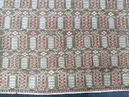 Fabulous Flooring Rugs, Hand Made Rug, 4 x 5.6 Oushak Rug, Pink Rug, Bohemian Rug, Turkish Rug, Farmhouse Rug, Vintage Rug