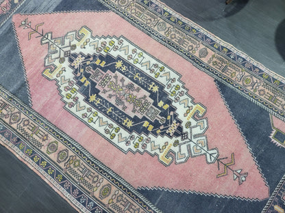 OUSHAK RUG, TURKISH Antique Rug, 4.5 x 8.9 Vintage  Rug, Antique Rug Wool Handknotted Rug,  Hand Made Rugs Vintage Turkish Rug