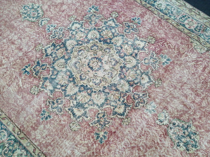 10.3 x 6.9 Vintage Rug, Oushak Rug, Turkish Rug, Livingroom Rug, Kitchen Rug, Handmade Wool Rug, Hand Knotted Rug