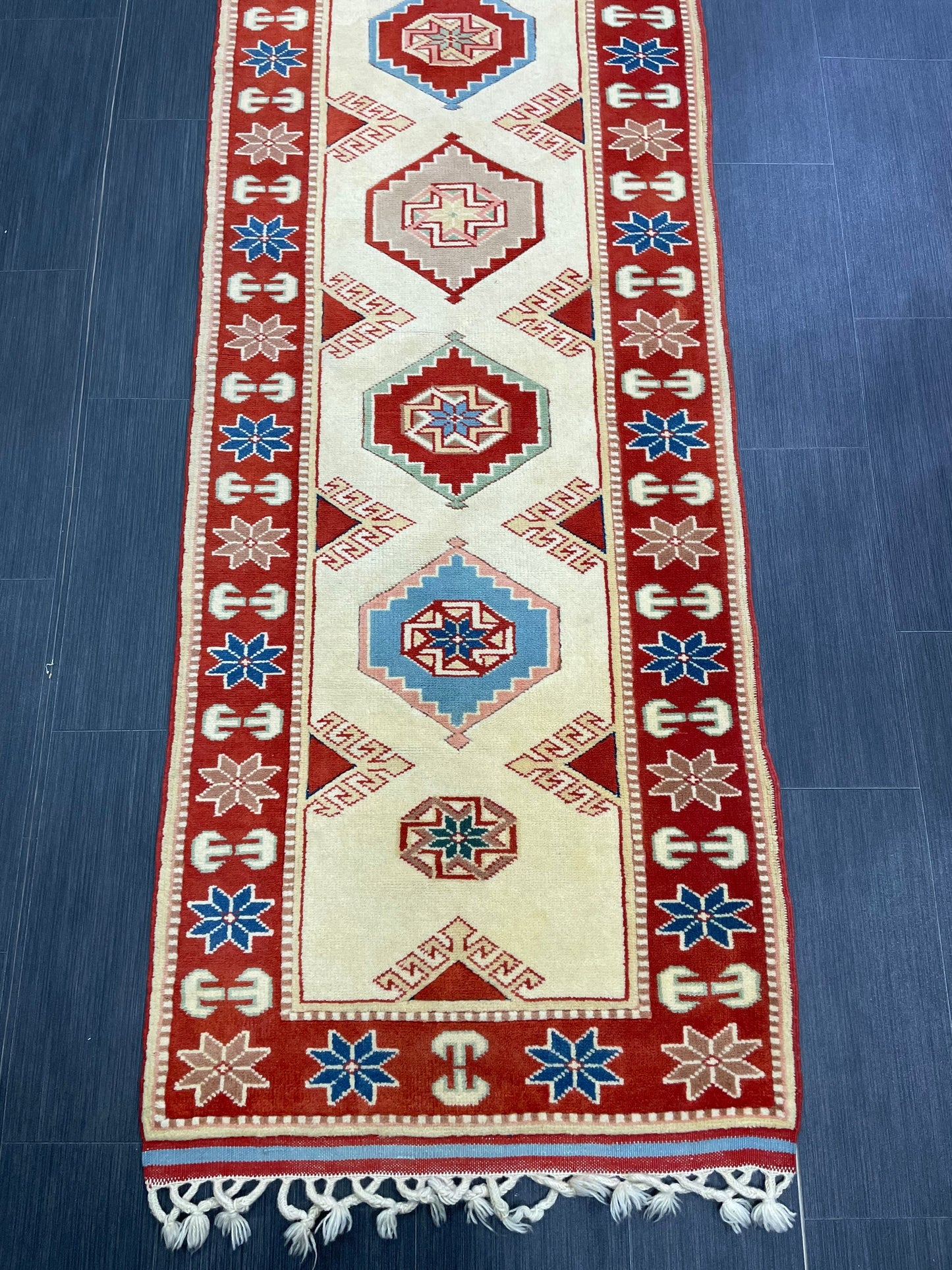 New Handmade Oushak 2.6 x 11.3 Runner Rug Turkish New Hand Knotted Runner Rug Traditional Wool Runner Rug Hallway Runner Rug Not Used