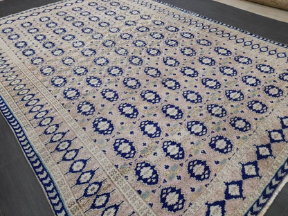 Vintage Turkish Rug, Vintage Navy 6.8 x 10 Rug, Oriental Rugs, Wool Rug, High Pile Vintage Rug, Hand Made Rug Persian Rug 7x10 rug