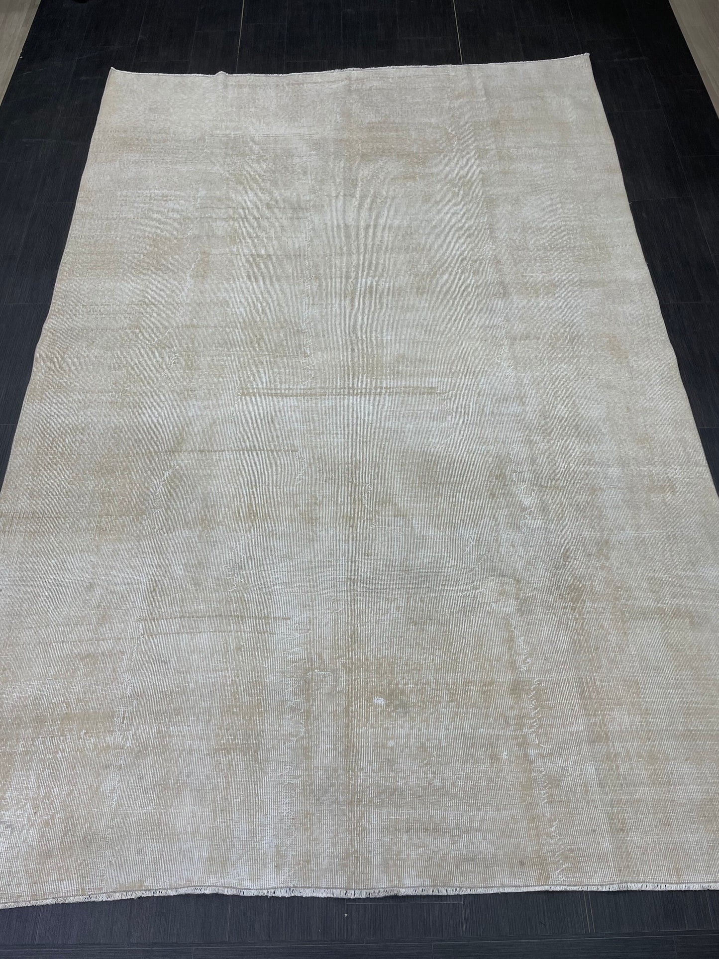 Neutral RUG TURKISH Rug 6.7 x 10 Vintage Rug Natural Wool Oushak Rug Handmade Persian Rugs Vintage Plain Rug Neutral Oriental rug