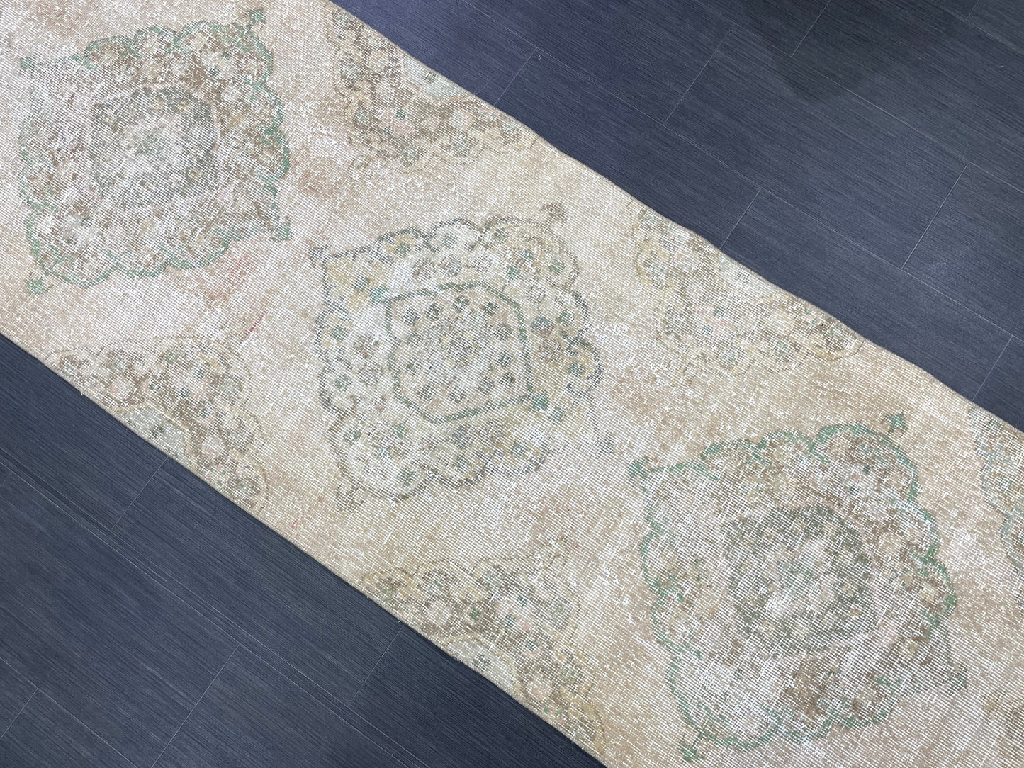 Handmade Runner Rug 2.7 x 12.4 Turkish Runner Rug Vintage Runner Rug Hallway Runner Rug Kitchen Runner Rug Hand Knotted Runner Rug