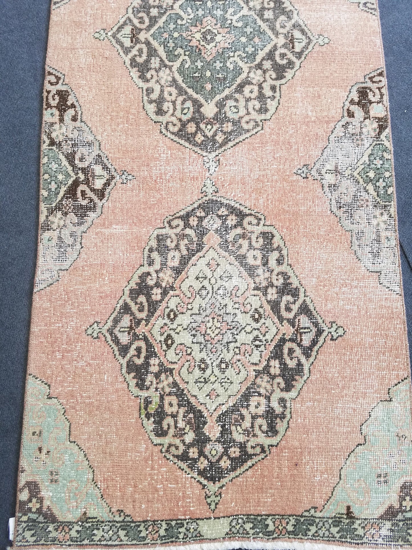 Runner rug,vintage runner rug,oushak runner 11'9"x 2'8" ft