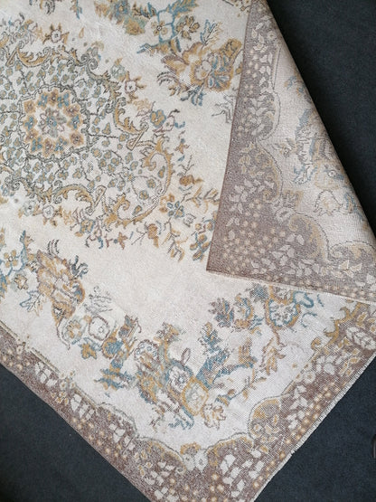 Large oushak rug, turkish oushak rug, vintage rug 10x6 feet vintage oushak rug, unique hand made rug, kitchen rug bohemian rug