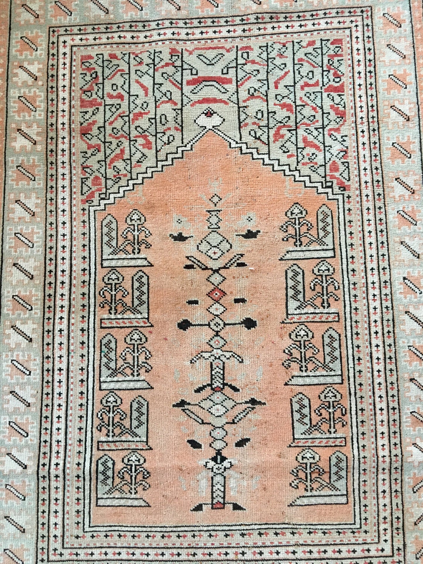 3x5 feet natural turkish living room floor rug, handmade vintage area large rug, hallway middle wide rug, oushak etnique style bedroom rugs
