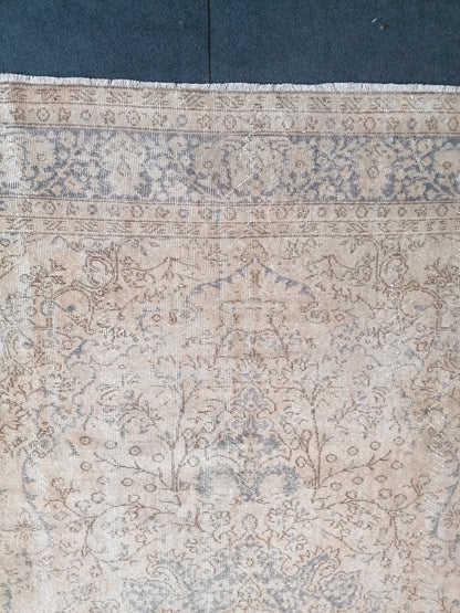 7 x 10 large vintage oushak rug, handmade rug, distressed rug