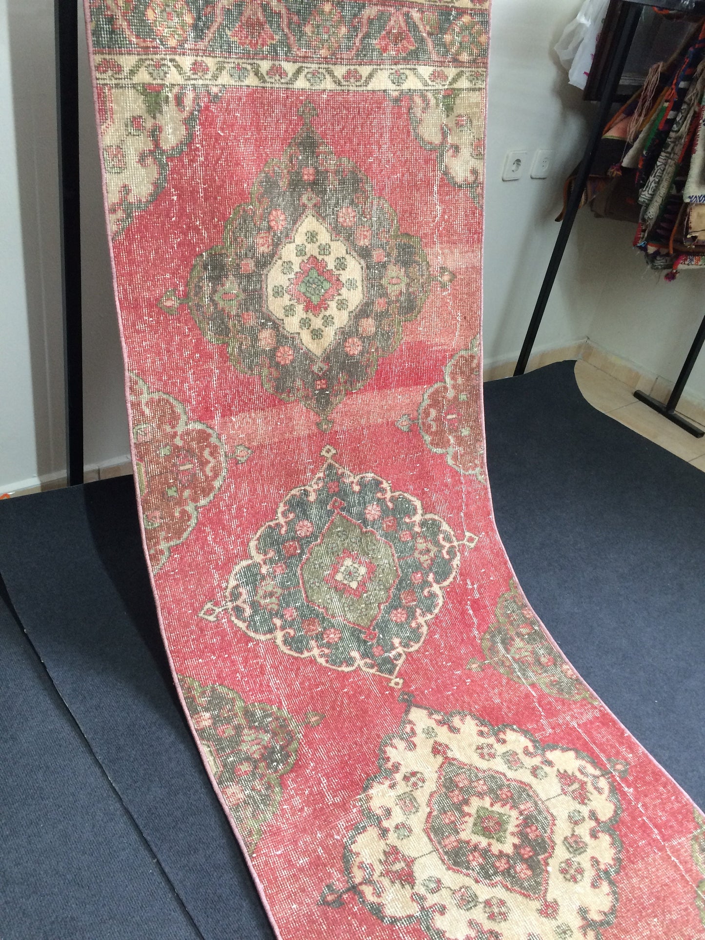 12.5 x 2.8 Oushak Runner Rug Turkish Runner Rug Vintage Runner Rug Hallway Runner Rug Kitchen Runner Rug Wool Runner Rug Wool