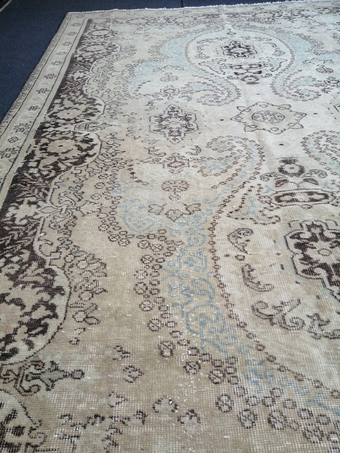 9.9 x 6.7 OUSHAK RUG TURKISH Oushak Rug Vintage Oushak Runner Rug Vintage Runner Rug Wool Oushak Rug Hand Made Rugs Vintage Turkish Rug