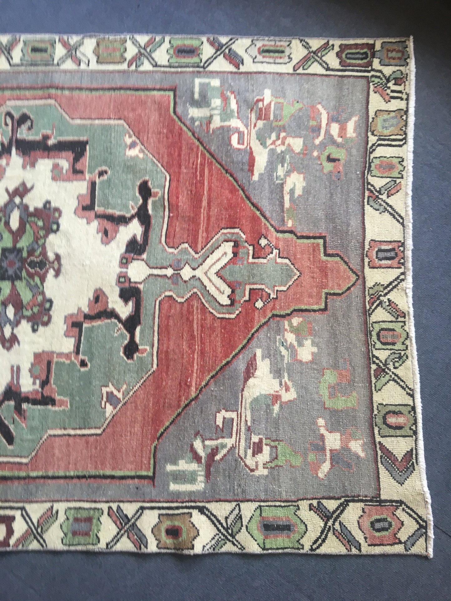 4x5 feet green laundry floor rug, vintage turkish red kitchen area rug, oushak bedroom bohem rug, anatolian bathroom large rug, wool carpets