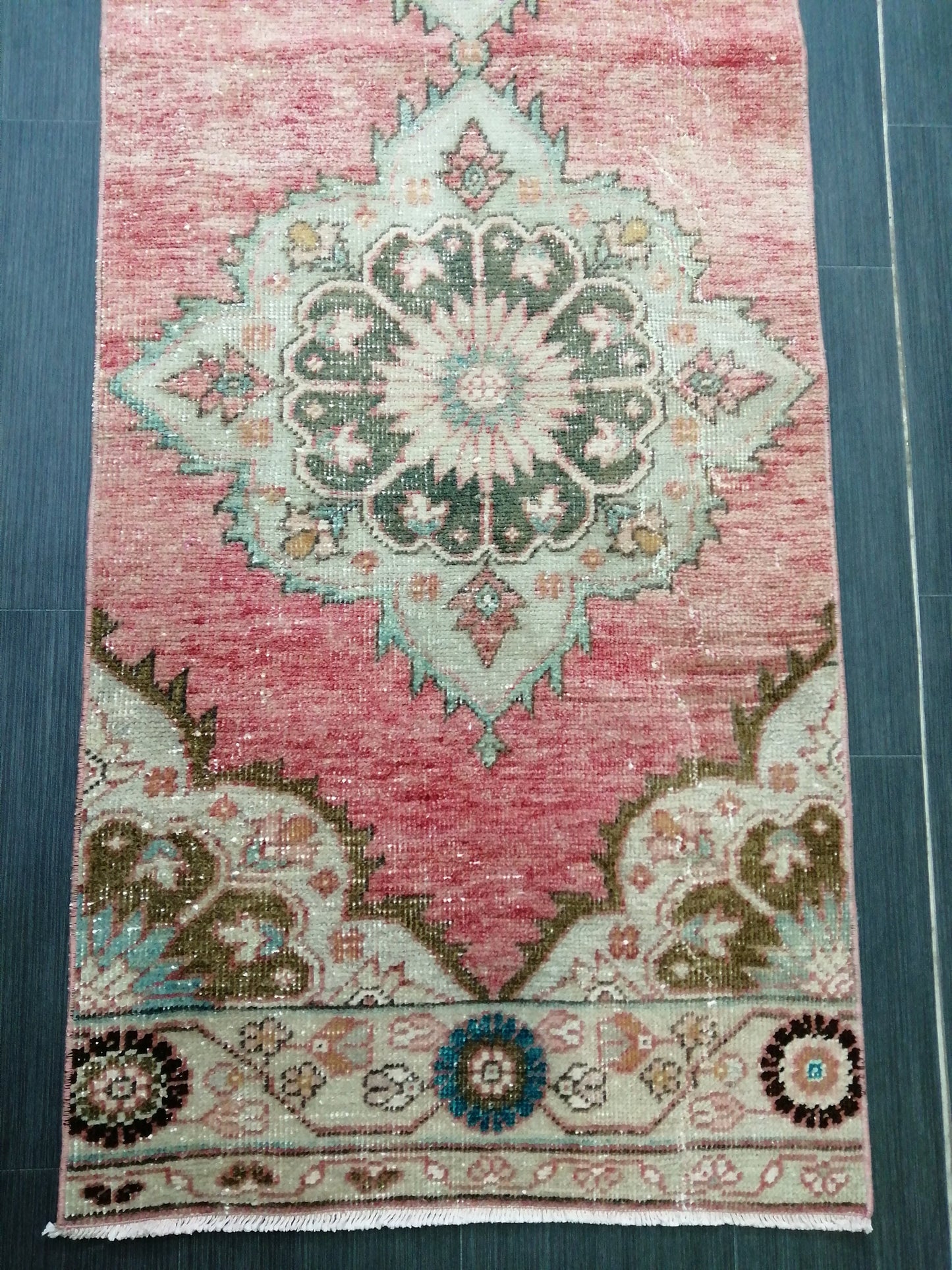 2.4 x 9.2 Oushak Runner Rug Turkish Runner Rug Vintage Runner Rug Hallway Runner Rug Kitchen Runner Rug Wool Runner Rug Wool Oushak Rug