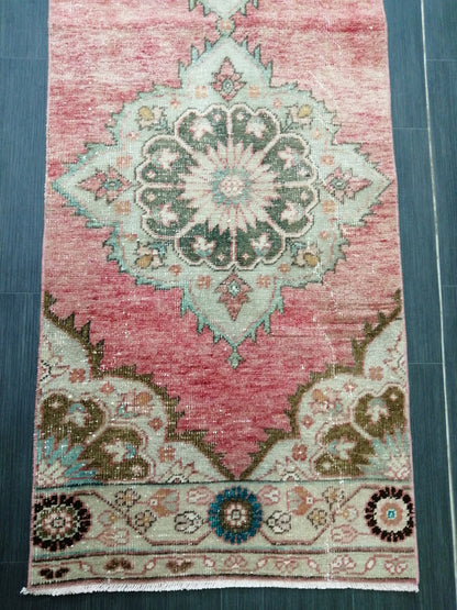 2.4 x 9.2 Oushak Runner Rug Turkish Runner Rug Vintage Runner Rug Hallway Runner Rug Kitchen Runner Rug Wool Runner Rug Wool Oushak Rug