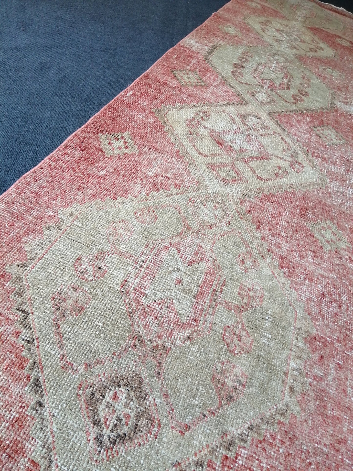 2.7 x 11 Runner Rug Oushak Runner Rug, Turkish Runner Rug, Vintage Runner Rug, Hallway Runner Rug, Blush Runner Rug Wool RUNNER RUG