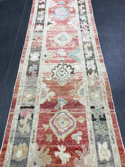 Turkish Oushak Runner 3 x 15.3 Turkish Runner Rug XL Vintage Runner Rug Long Hallway Runner Rug Kitchen Runner Stairs Runner