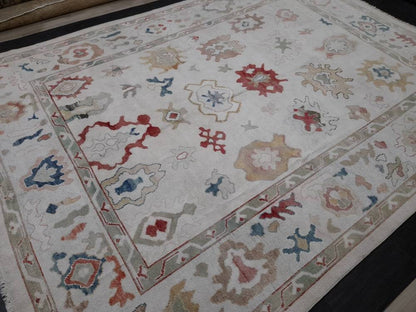 9x12 Vintage OUSHAK RUG Authentic TURKISH Oushak Rug Vintage Oushak Rug Wool Oriental Rug Hand Made Rug Hand Knotted Rug Turkish Natural Dye