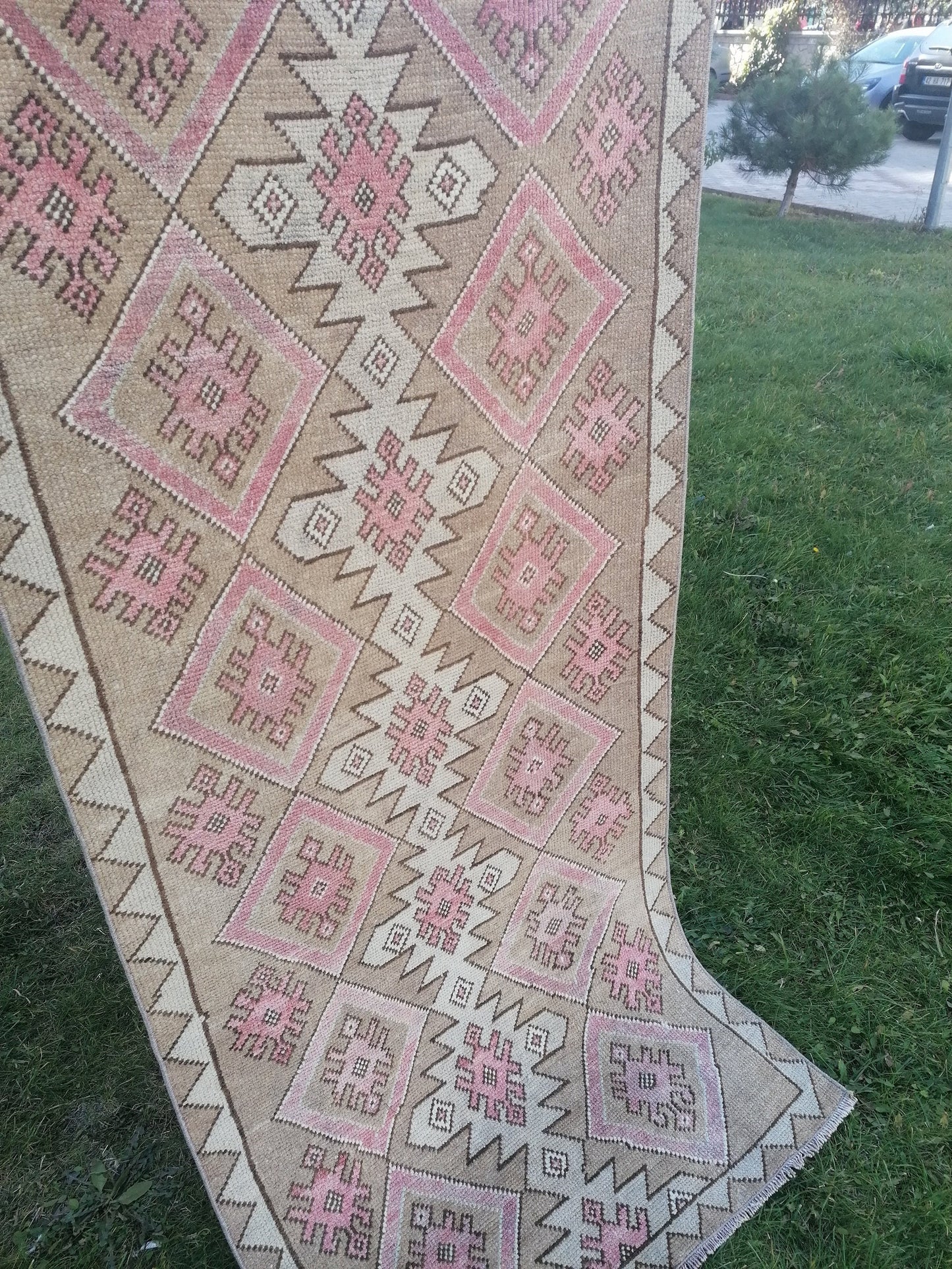 Turkish runner rug, vintage wool rug 2'9x6'5 vintage oushak runner rug unique hand made rug kitchen rug bohemian rug