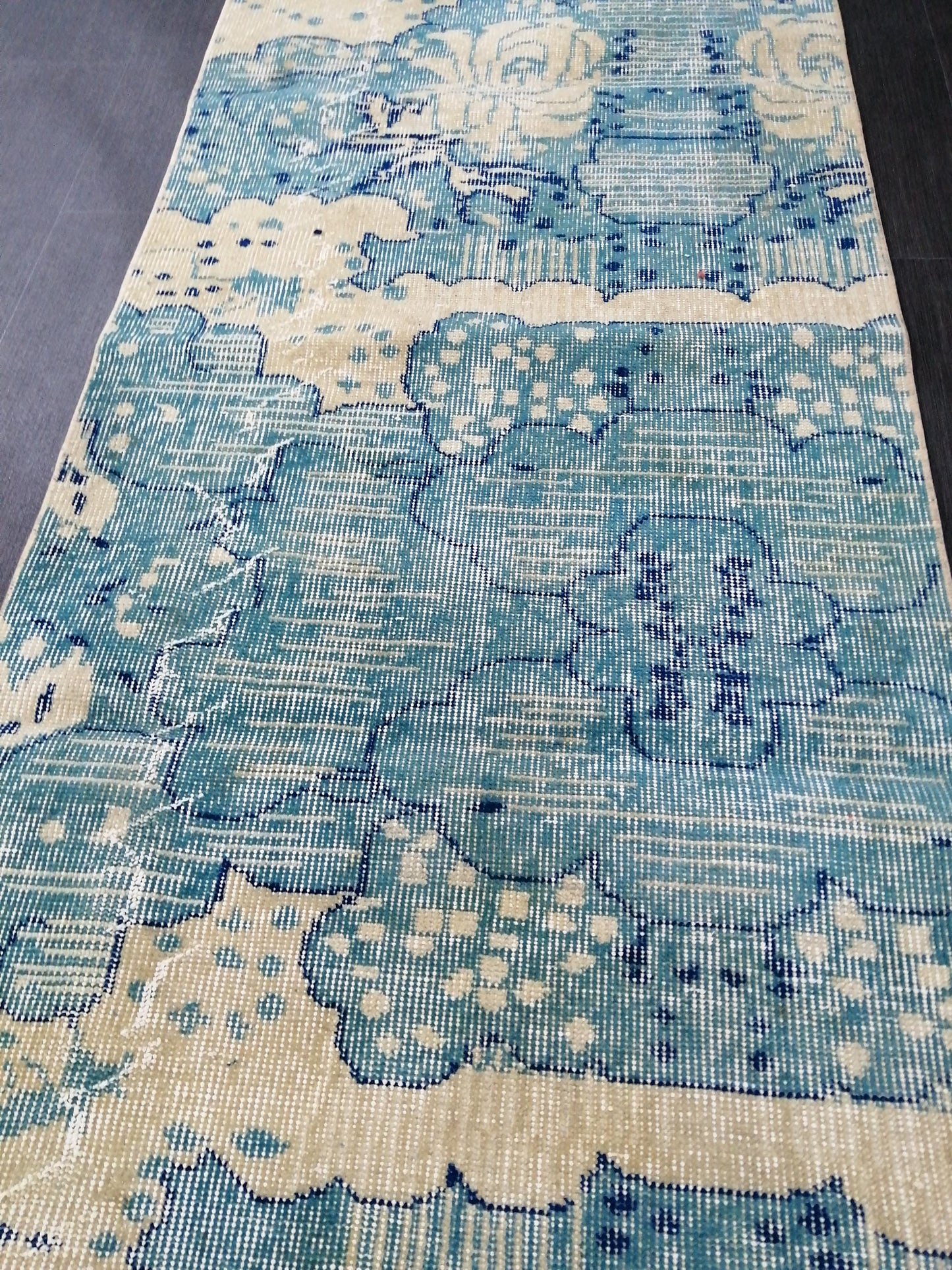 Oushak Runner Rug 10 x 2.5 Turkish Runner Rug Vintage Runner Rug Hallway Runner Rug Kitchen Runner Rug Wool Runner Rug Wool Oushak Rug