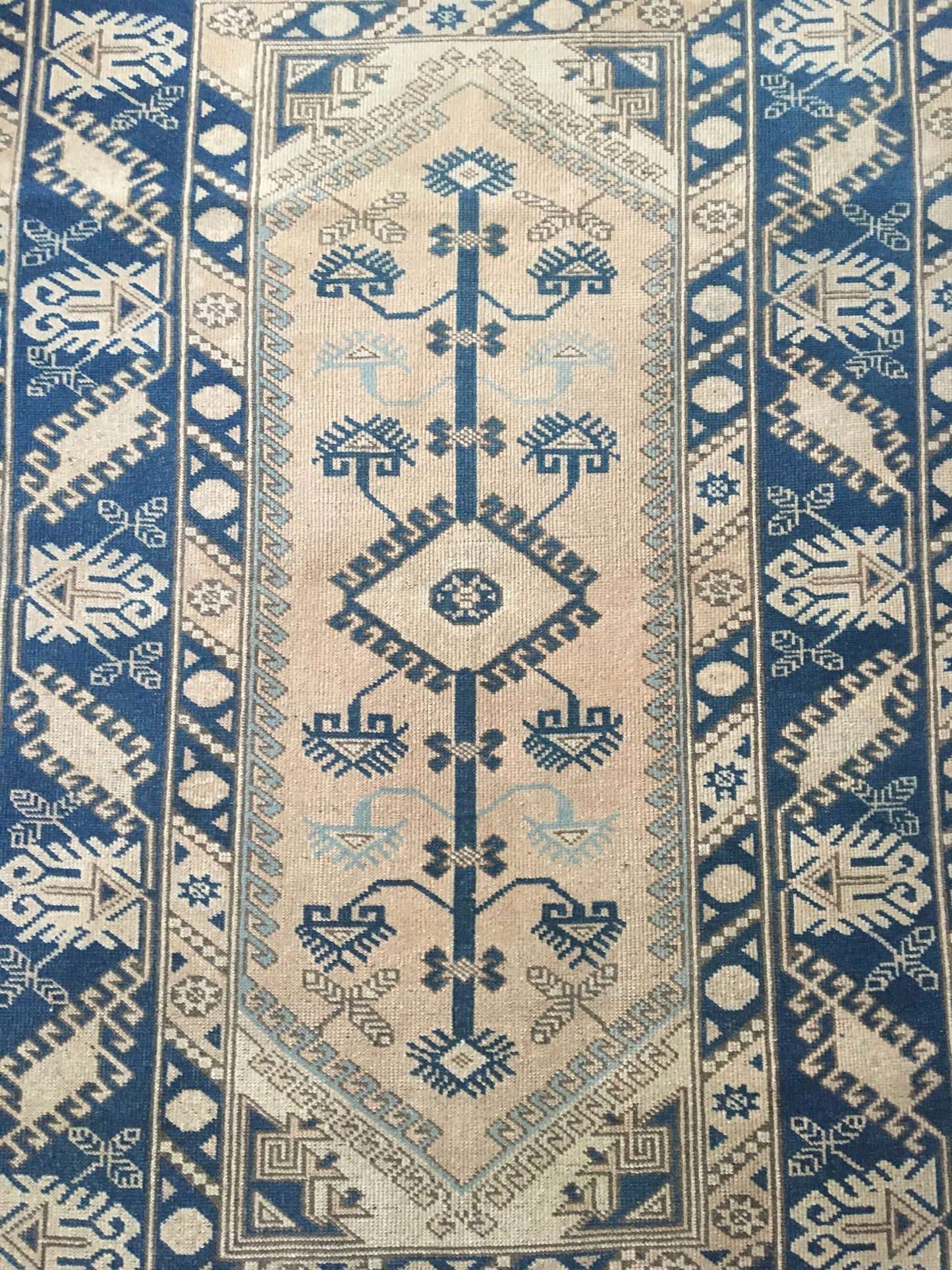 4x6 feet wool turkish kitchen floor wide rug, handmade oushak muted blue bedroom area rug, vintage living room large rug, laundry area rugs