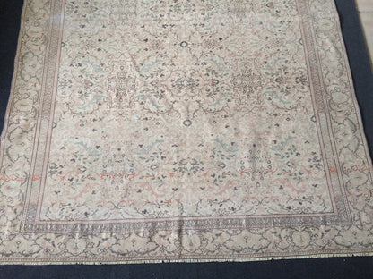 Muted Turkish Rug Large Area Rug Pastel Oushak 6 x 9.3 Rug Vintage Muted Rug Hand Made Rug Vintage Earth Tones Rug Rustic Rug 6x9 Muted rug